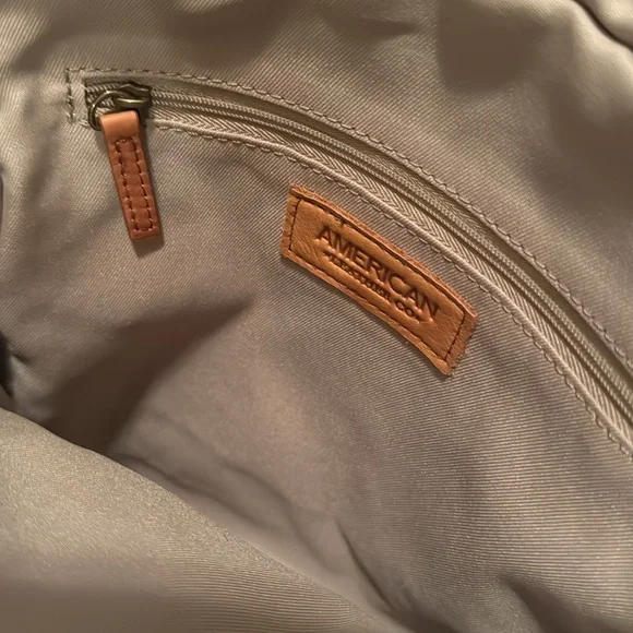 American Leather Company Tan Genuine Leather‎ Backpack - Picture 3 of 5